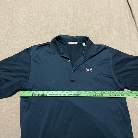Early 2000s Peter Millar Navy Performance Polo Shirt Size Large luxury - Picture 7 of 8